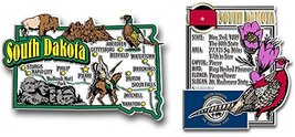 South Dakota Jumbo Map &amp; State Montage Magnet Set by Classic Magnets, 2-... - £10.88 GBP