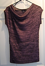  Women&#39;s Size M Iz Byer Sleeveless Black and Purple Knit Top - $8.99