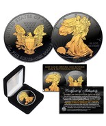 2023 BLACK RUTHENIUM 1 Oz 999 Silver American Eagle Coin 24K Gold Gilded... - £67.23 GBP