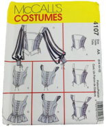 McCall&#39;s 4107 Renaissance Lace Up Top Costume Pattern Corset Bodice 6 8 ... - £17.83 GBP