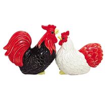 Pacific Trading Rooster and Hen Ceramic Salt and Pepper Shaker Set 3.5 Inch - $17.80