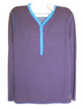 Hugo Boss Blue Men&#39;s V-Neck Button Cotton Sweater Shirt Size 2XL - £91.91 GBP