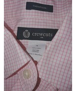 CREWCUTS &quot;THOMPSON&quot; MEN&#39;S LS PINK/WHITE CHECKED COTTON SHIRT-14-WORN ONC... - $11.29