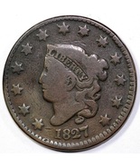 1827 1c Newcomb 6 Matron Head Large Cent.   20230036 - £39.83 GBP