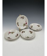 4 Vintage Demitasse Saucer Plates Floral Childs Playset Doll 4.5&quot; Porcel... - $18.70