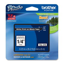 Brother TZ315 TZe315 6mm P-touch white on black GL200 PT1230PC PT2030VP PT2470 - £25.94 GBP