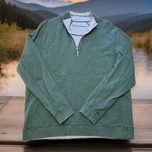 Tommy Bahama Reversible 1/4 Zip Fleece Sweatshirt Mens Size Large Green ... - $29.70