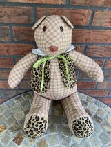 Handmade Bear Stuffed Toy Reversible Leopard Animal Vest Plush 19&quot; x 17&quot; Plus - £1.42 GBP