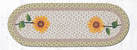 Earth Rugs OP-529 Tall Sunflowers Oval Patch Runner 13&quot; x 36&quot; - £34.90 GBP