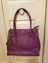 Kate Spade Violet Purple Shoulder Bag Tote Carry All Pebble Leather Purse - £138.31 GBP