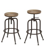 Fashionoda Industrial Bar Stools Set of 2,Height Adjustable Metal Swivel... - $217.31 CAD