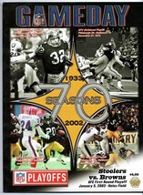 Jan 5 2003 Browns vs Pittsburgh Steelers Playoff Program Comeback 22 Pt 4th Qtr - £23.73 GBP
