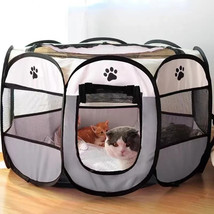 Portable Foldable Pet Tent Kennel Octagonal Fence Puppy Shelter Easy To Use Outd - £20.77 GBP