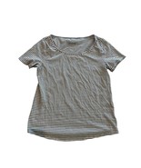 Talbots Womens Striped Scoop Neck Short Sleeve T-Shirt Medium Pima Cotton - $11.84
