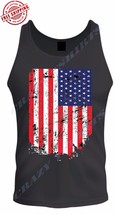 Distressed American Flag - Freedom USA 4th of July Mens T-shirt Tank Top - £9.50 GBP