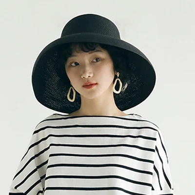  Handmade Women Summer  Hat Big Eaves Beach Japanese Hepburn Style Holiday Fold  - £43.49 GBP