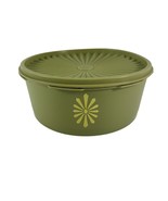 Vintage Avocado Green Tupperware Servalier Canister 1204-8 Starburst Lid... - $14.85