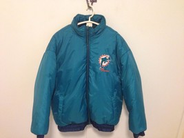 Mens NFL Miami Dolphins Reversible Jacket size Large Pro Player - $38.40
