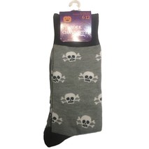 Funky Skeleton Skulls Crossbones Crew Socks Novelty Day Of Dead Goth Pirate-GRAY - £4.53 GBP