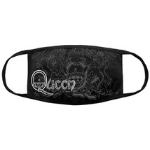 QUEEN retro logo &amp; crest black FACE MASK official merchandise (SEALED) - $8.34