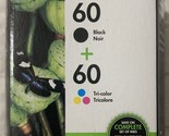 HP 60 Black &amp; Tri-Color Combo Pack N9H63FN CC640WN CC643WN Factory Seale... - $39.98