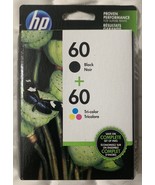 HP 60 Black &amp; Tri-Color Combo Pack N9H63FN CC640WN CC643WN Factory Seale... - £31.86 GBP