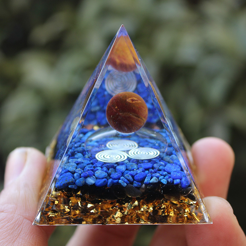 Natural Orgonite Pyramid Reiki Amethyst Energy Healing Chakra Meditation... - $11.99