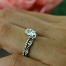 0.75Ct Oval Diamond Art Deco Half Eternity Bridal Ring Set 14K White Gold Over - £106.01 GBP