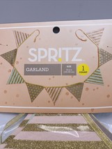 New Spritz Cloth Triangle Glitter Stripe &amp; Polka Dot Flag Garland Banner 72” - £11.24 GBP