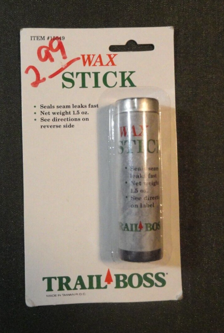 NEW TRAIL BOSS WAX STICK SEALS SEAM LEAKS FOR TENTS SHOES  BOAT COVERS 1... - $8.50