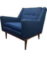 Mid-Century Milo Baughman Chair Blue Upholstered Arm Chair Lounge Chair - $2,750.00