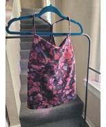 Athleta NWT Women&#39;s Vinyasa Support Top Size Small Purple Maroon Printed... - $19.75