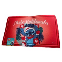 Disney Lilo &amp; Stitch 18x30 Red Melé Kalikimaka Welcome Rubber Doormat New - $28.42