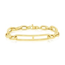 14K Yellow Gold, Triple Bar Link Bracelet - £1,093.12 GBP