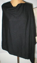 NWT New Womens Christopher Fischer Cashmere Poncho Black XS S Pure Soft Designer - £194.17 GBP