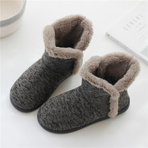 Men Snow Boots  Winter Warm Plush Cotton Shoes Solid Concise Non-slip Round Toe  - £23.46 GBP