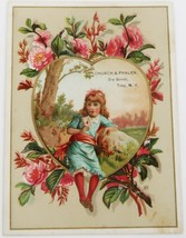 Circa 1900 Church &amp; Phelan Dry Goods Troy NY trade card little girl with... - $380.53 MXN