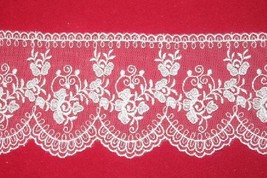 Ribbon Trimming Lace of Tulle High 8 CM SWEET TRIMS Scalloped 672 - £2.86 GBP