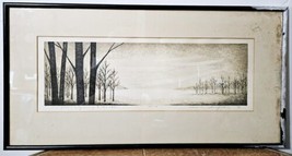 Akemi Inagaki Japanese 1977 Woodblock Print &quot;Snow Field Early Evening&quot; 2... - £127.05 GBP