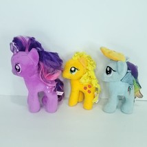 My Little Pony Plush Lot Of 3 Rainbow Dash Apple Jack Sparkle Need Brushing - £19.75 GBP
