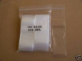 PLASTIC BAG 2x8 long zip lock clear small bags poly 100 - £7.86 GBP