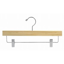 14&quot; Light Bamboo Wooden Pant/Skirt Hanger w/Clips (pack of 10) - $465.14 MXN
