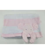 Dillards Starting Out Pink White Striped Elepahnt Baby Blanket Minky Plu... - $380.59 MXN