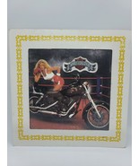 Vintage Harley-Davidson Motorcycles Carnival Fair Glass Prize 6x6 Blonde... - £19.79 GBP