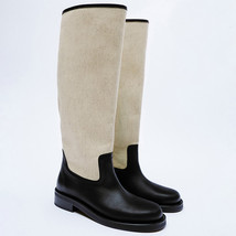 Winter Long Brand Women&#39;s Boots Knee High Chelsea Ladies Platform Shoes Round To - £105.55 GBP