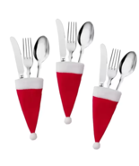 Christmas Cutlery Holder Bag – Santa Hat Fork Knife Tableware Decoration... - €12,26 EUR