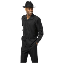 Men's MONTIQUE Two Piece Set Walking Leisure Suit 2372 Black Tone on Tone image 3
