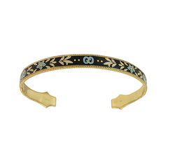 Gucci Icon Blooms 18K Gold Black Blue Mystic Bracelet - $2,100.00