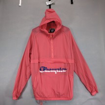 Champion Women&#39;s XL Coral Pink Windbreaker Hoodie Jacket, Vented 1/4 Zip Pockets - $34.83