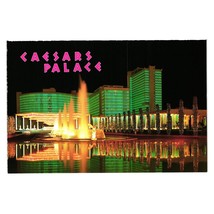 Vintage Postcard Caesars Place 1991 Hotel Casino Gambling Vacation Evening Fount - £7.49 GBP